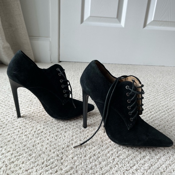 L.A.M.B. Black Lace-Up Heels - Picture 2 of 4